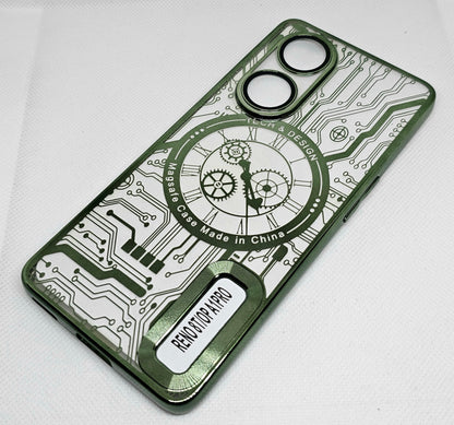 Oppo Reno 8T  Back Cover with CD Watch Machine Design soft