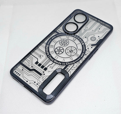 Oppo Reno 8T  Back Cover with CD Watch Machine Design soft