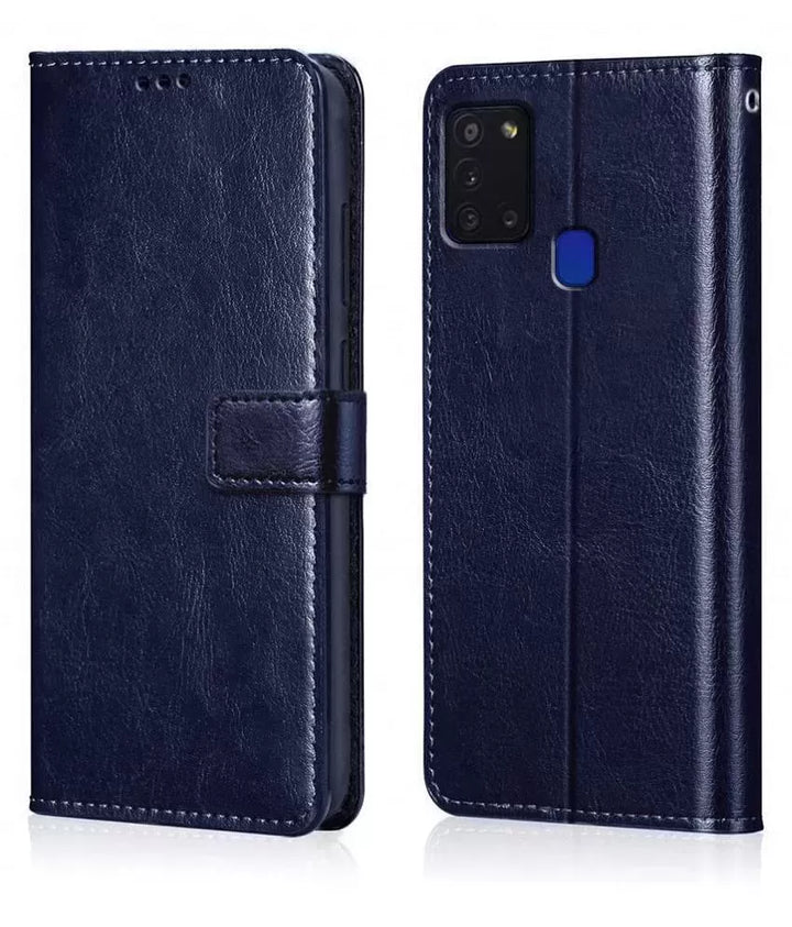 Samsung A21s Mobile Leather Flip Cover