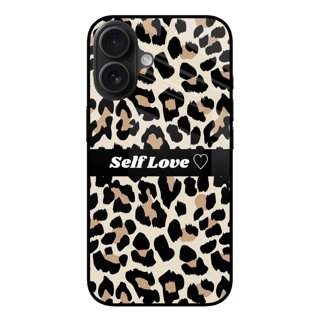 Leopard Print Self Love iPhone Glass Case