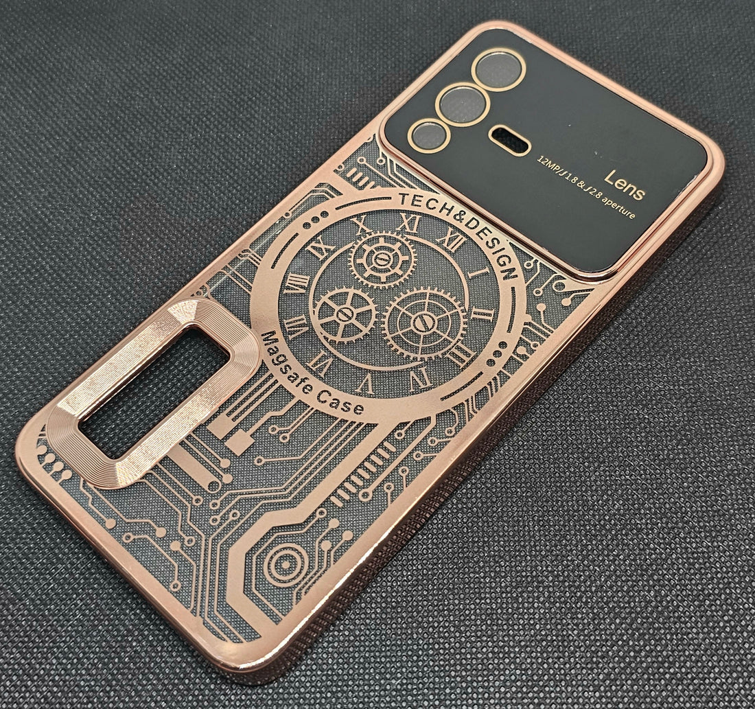 Vivo V23 (5G) Back Cover with CD Watch Machine Design soft