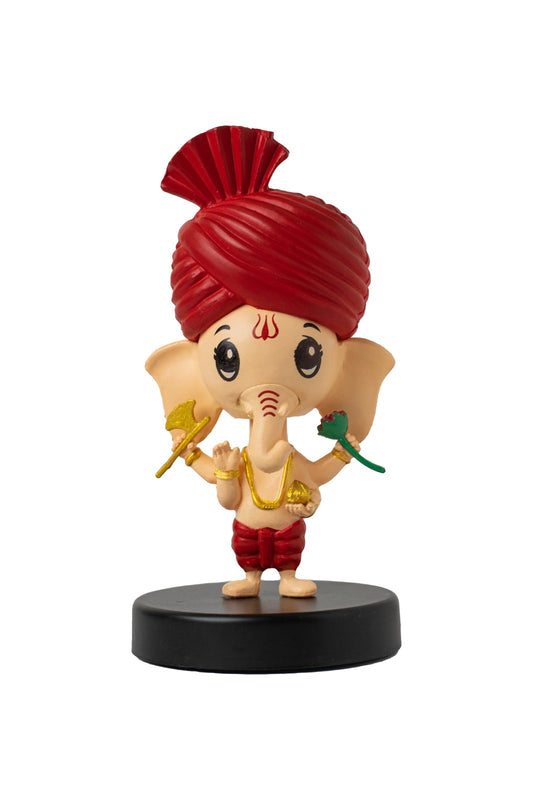 Lord Shree Ganesh Bobblehead Idol for Car Dashboard, Home Decor | Spiritual God Statue for Kids | Cute Bobblehead Toy Gift | Murti Figurine