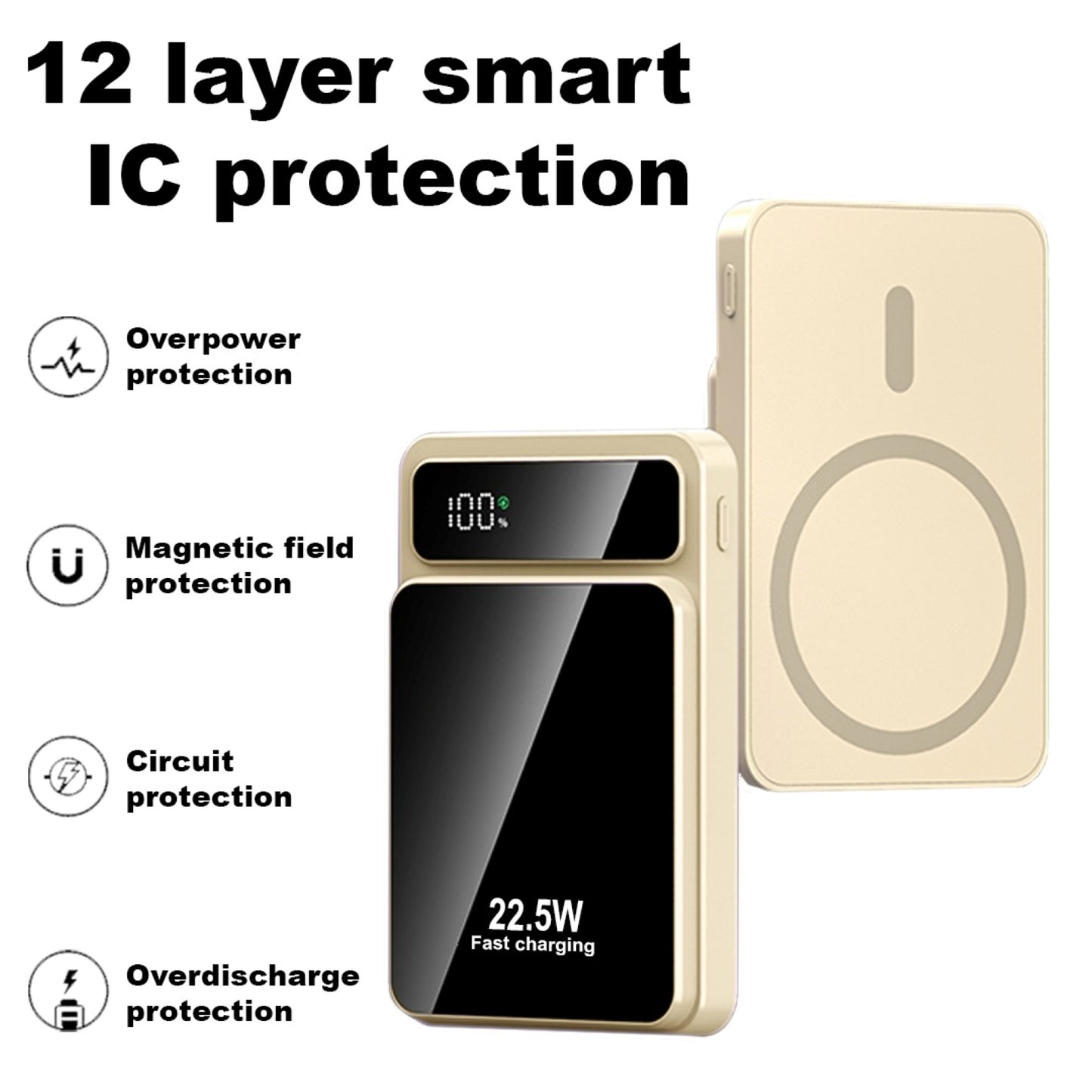 Amytel Mag safe Fast charging 22.5 watt Power bank with Glossy texture ( 6 Month warranty)