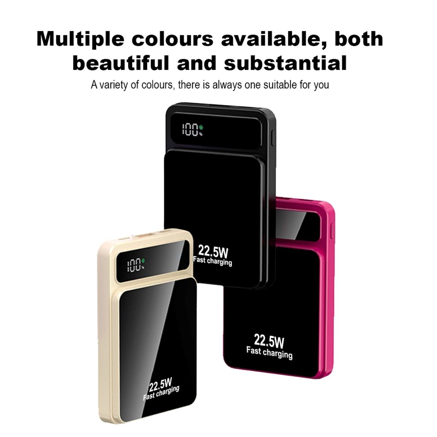 Amytel Mag safe Fast charging 22.5 watt Power bank with Glossy texture ( 6 Month warranty)