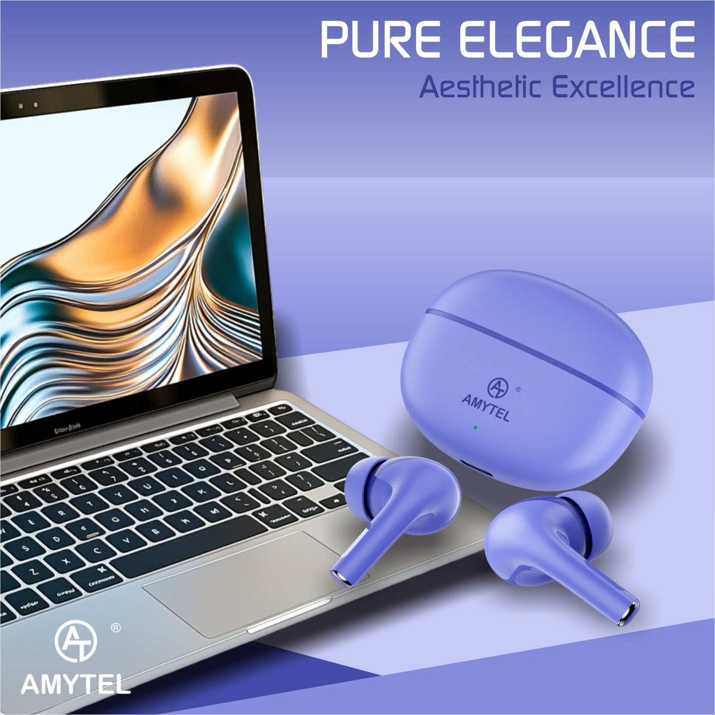 Amytel TWS Blutooth Earbuds with Ipx 4 Water resistance with long Battery Life