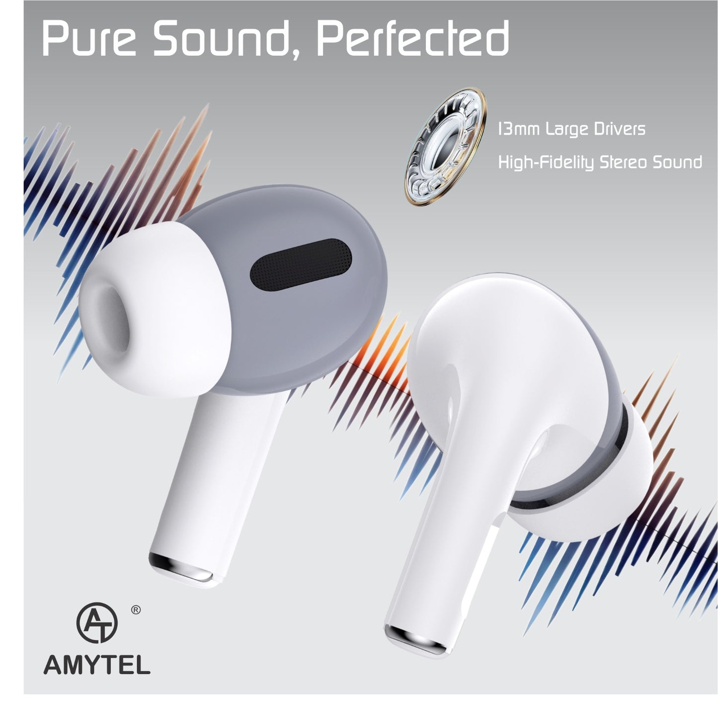 Amytel TWS Blutooth Earbuds with Ipx 4 Water resistance with long Battery Life