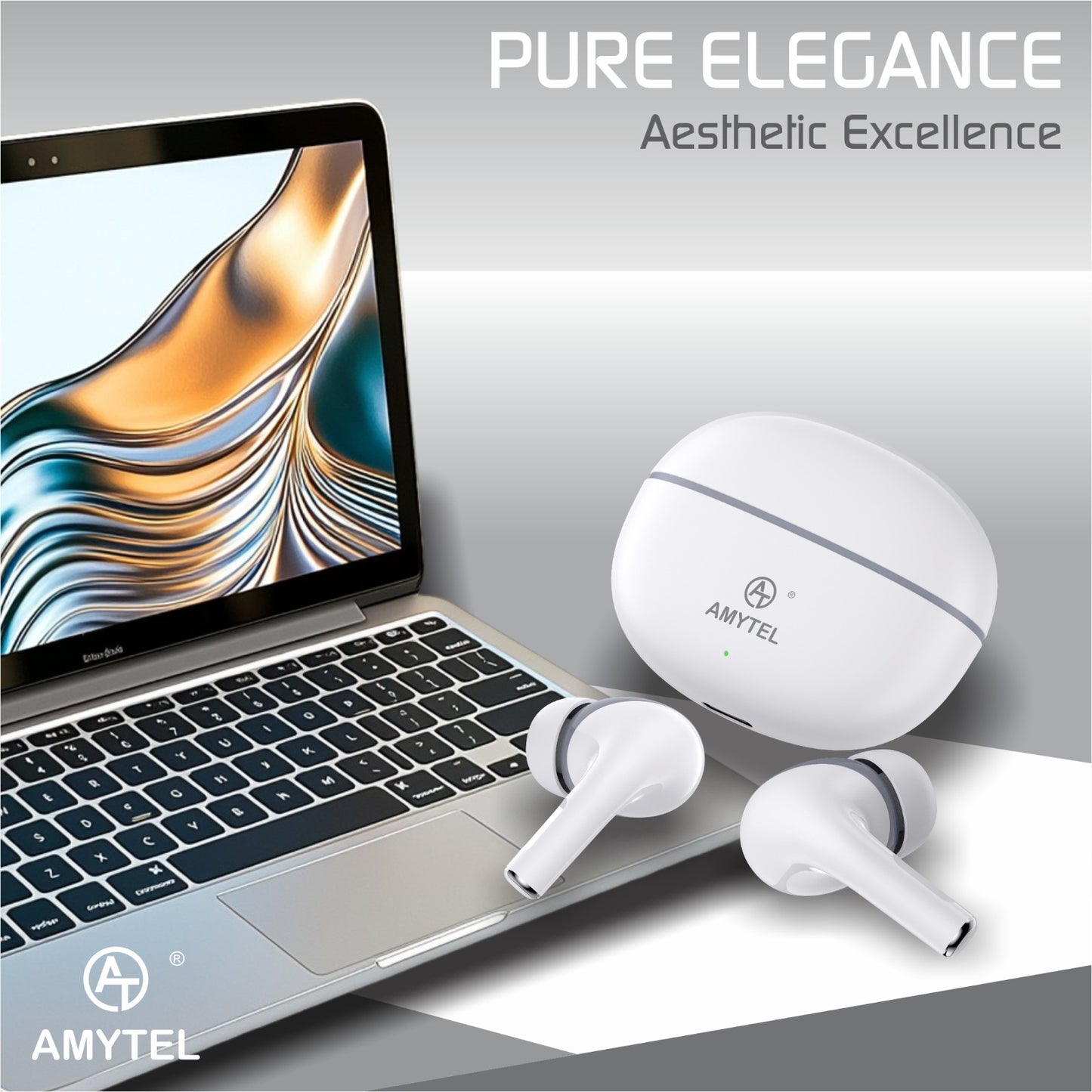 Amytel TWS Blutooth Earbuds with Ipx 4 Water resistance with long Battery Life