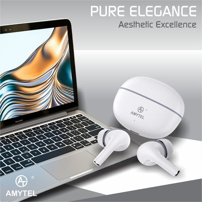 Amytel TWS Blutooth Earbuds with Ipx 4 Water resistance with long Battery Life