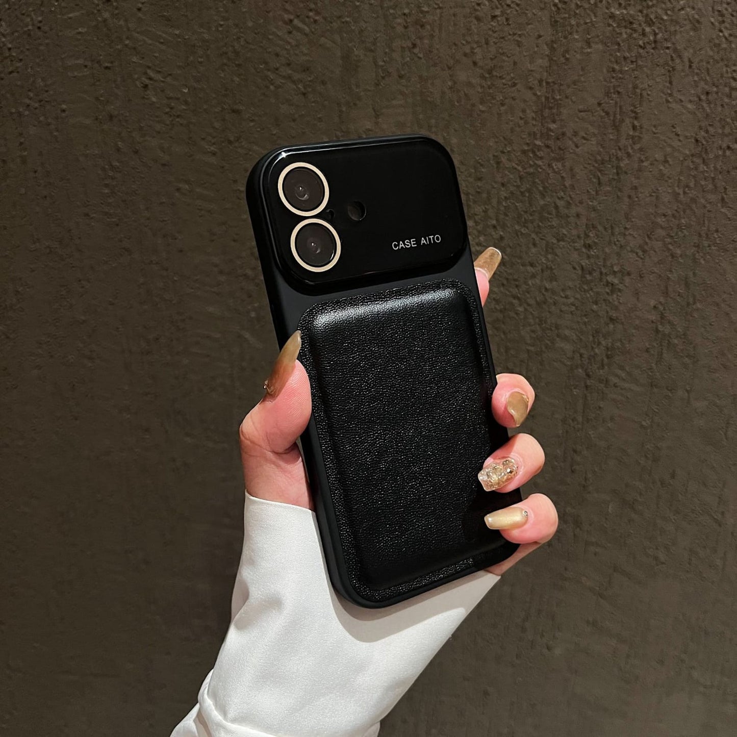 Apple Iphone Vegan Leather cover with 3d Air Cusion Exlusive Design with Minimalistic work  (Exclusive)