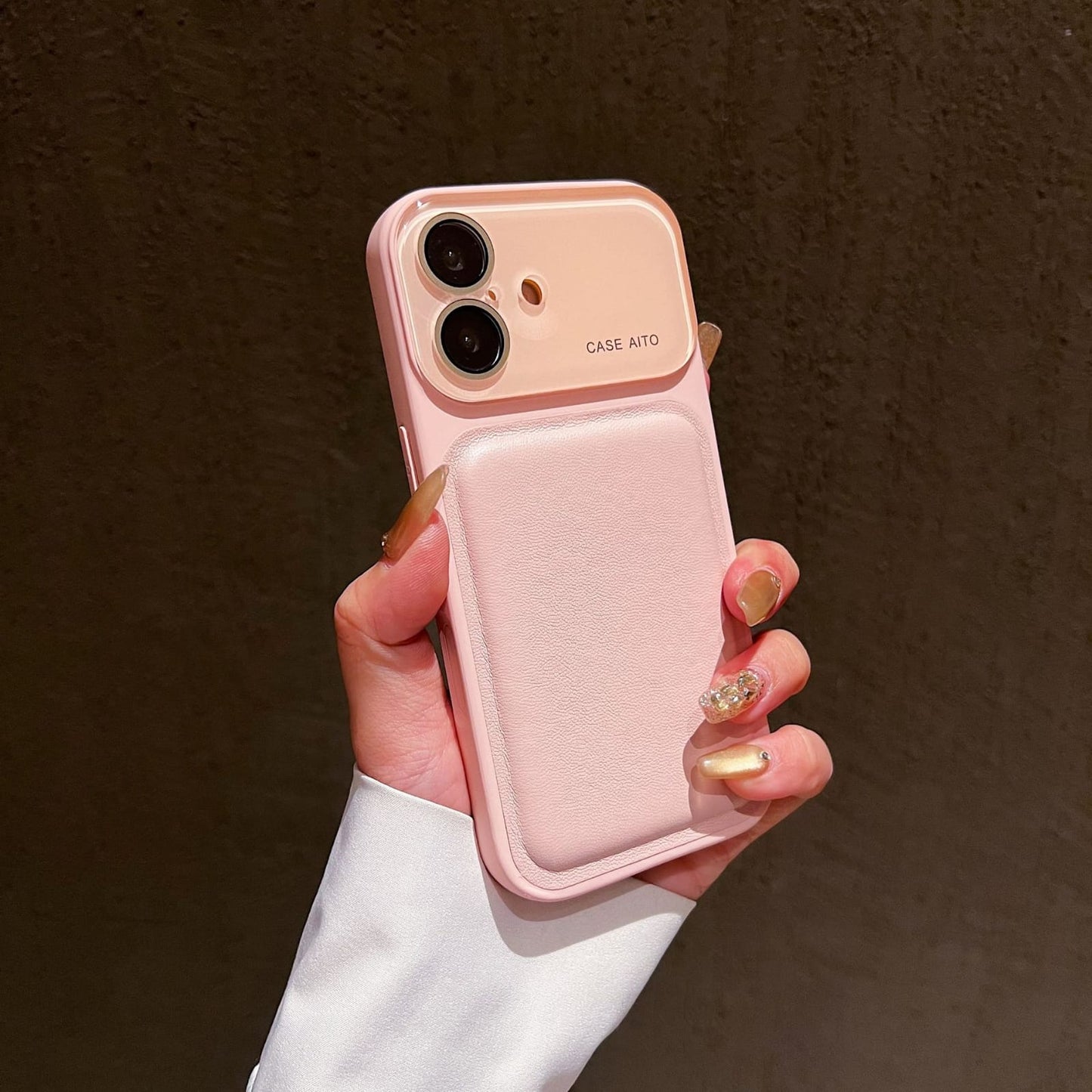 Apple Iphone Vegan Leather cover with 3d Air Cusion Exlusive Design with Minimalistic work  (Exclusive)