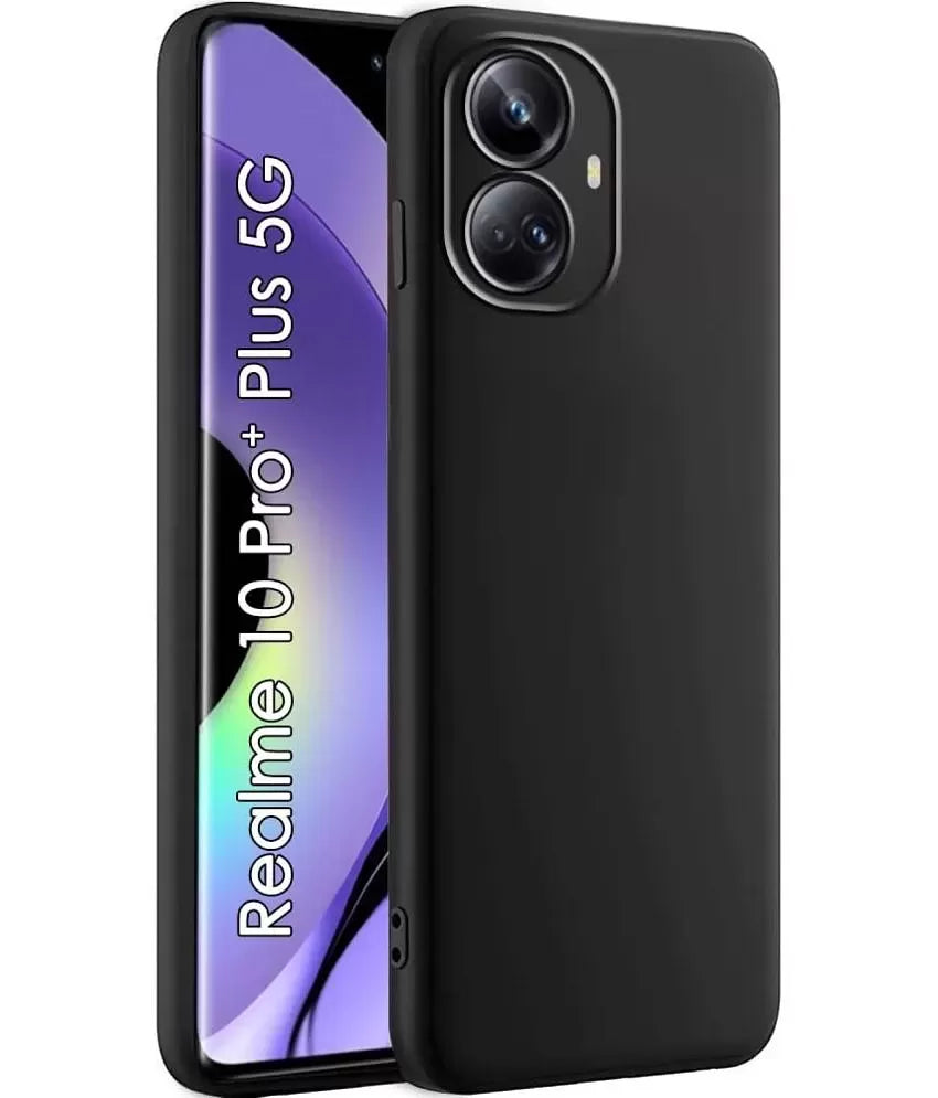 Realme 10 Pro Plus Silicone + Cloth Back Cover soft