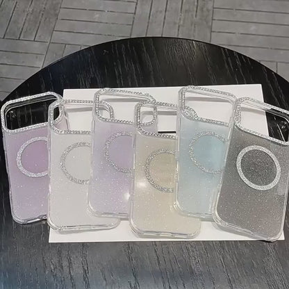 Apple Iphone Glitter Back Cover Magnetic suction Case  (Exclusive)