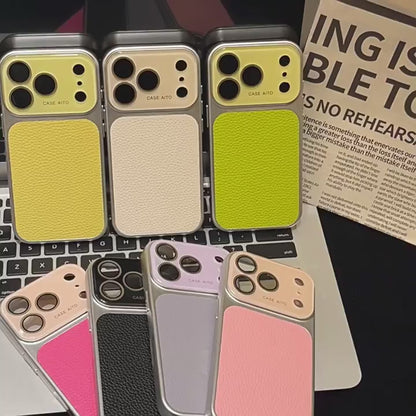 Apple Iphone New Large View Max Lychee Leather Textured Phone case  (Exclusive)