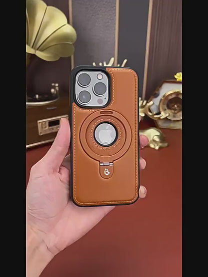Apple Iphone Stand Phone Case, Business High-End Leather Anti-Fall Protective Case (Exclsuive)