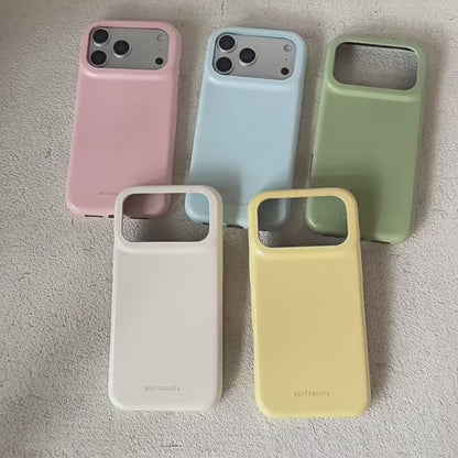 Apple Iphone Simple Solid Color Leather Texture Case (Exclusive)