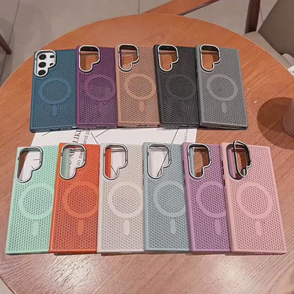 Samsung Ultra Series Honeycomb Mesh Cooling Suitable Magnetic Phone Case Skin Feel Mesh  (Exclusive)