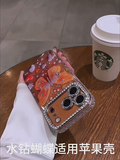 Apple Iphone Rhinestone Butterfly Glitter Lens Case (Exclusive)