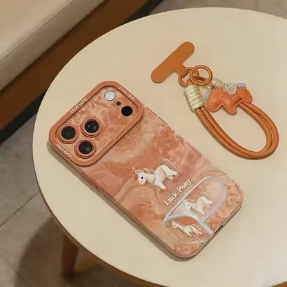 Apple Iphone Horse Silk Pony Case with Mirror Stand and Hand Strap (Exclusive)
