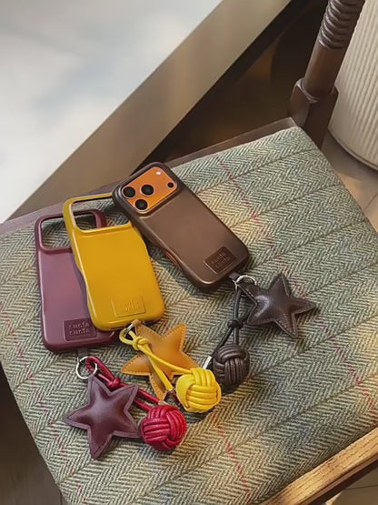 Apple Iphone Leather Star Pendant Mobile Phone Case (Exclusive)