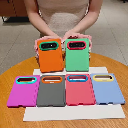 Samsung Fold wide phone magnetic closure gradient frosted case (Exclusive)