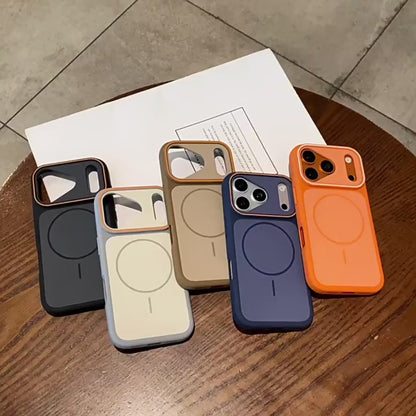 Apple Iphone Large -View Magnetic Phone Case skin feel matte Finish Dual color (Exclusive)