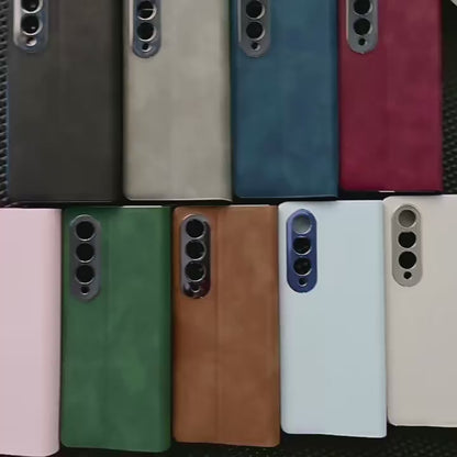 Samsung Fold Series Dual-Window Luxury Nappa Texture Magnetic Protective Case (Exclusive)