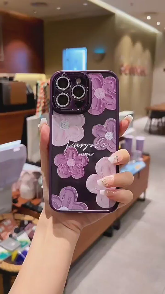 Apple Iphone 15 Pro Purple Rose Back Cover
