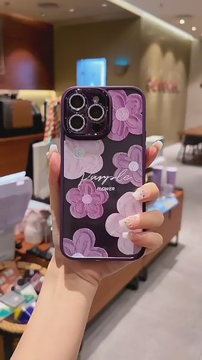 Apple Iphone 15 Pro Purple Rose Mobile Back Cover
