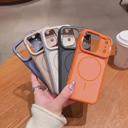 Apple Iphone Color Block Magnetic Skin Feel Frosted Cover  (Exclusive)