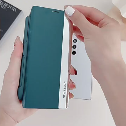 Samsung Flip-Top Magnetic Leather Case, Pen Slot, Spen Pen Case (Exclusive)