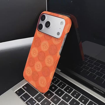 Apple Iphone Kevlar Magnetic Cover with Bitcoin Pattern  (Exclusive)