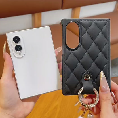 Samsung Fold series premium leather, Chanel-style pearl bracelet Case (Exclusive)