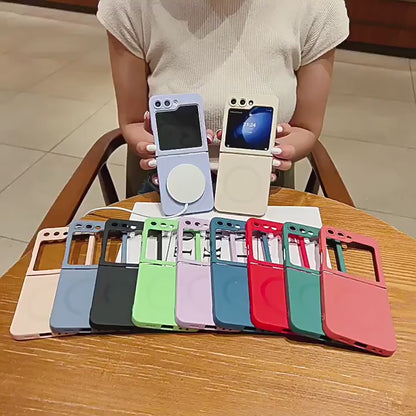 Samsung Flip series Liquid Stacked Silicone Magnetic Anti-Fall Protective Case (Exclusive)