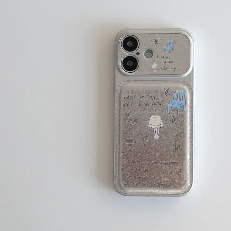 Apple iphone Fashionable Niche Leather English-Style Phone Case (Exclusive)