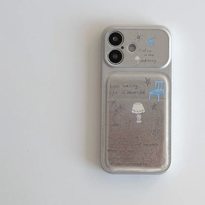 Apple iphone Fashionable Niche Leather English-Style Phone Case (Exclusive)