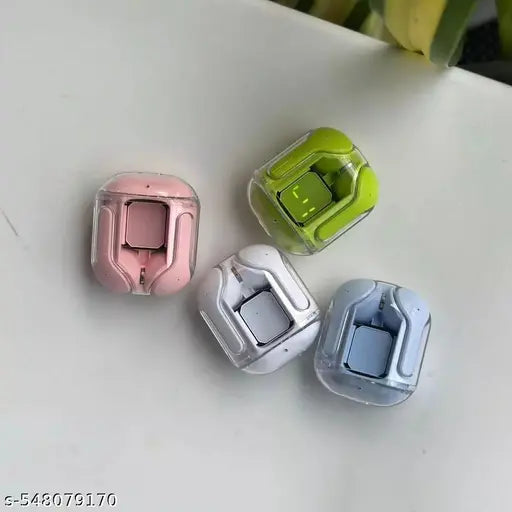 Wirless Earbuds with Transparent Crystal Clear case with Touch sensor water resistance