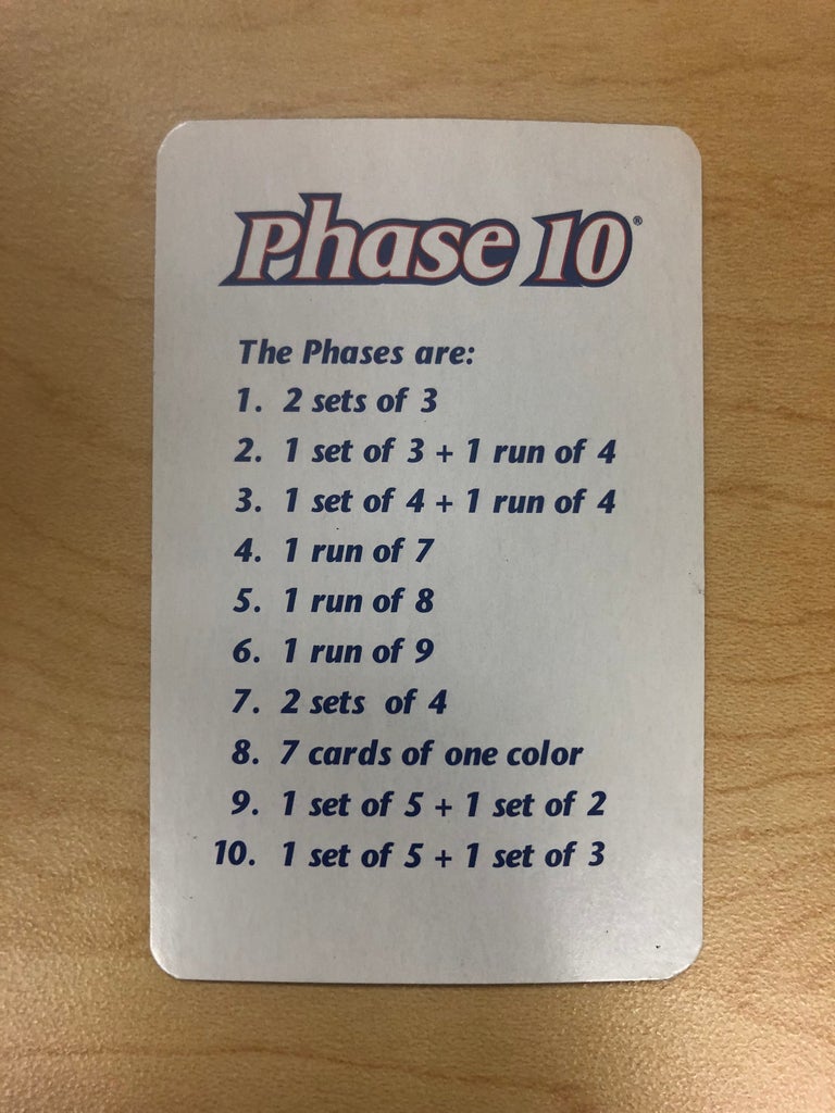 Phase 10 Playing Cards