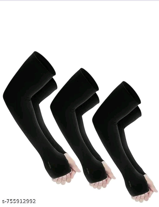 UV protection Arm sleeves with Thumb Holes, | Use while Running , Jogging , Cycling, Bike Riding , sports ( Pack of 3 )