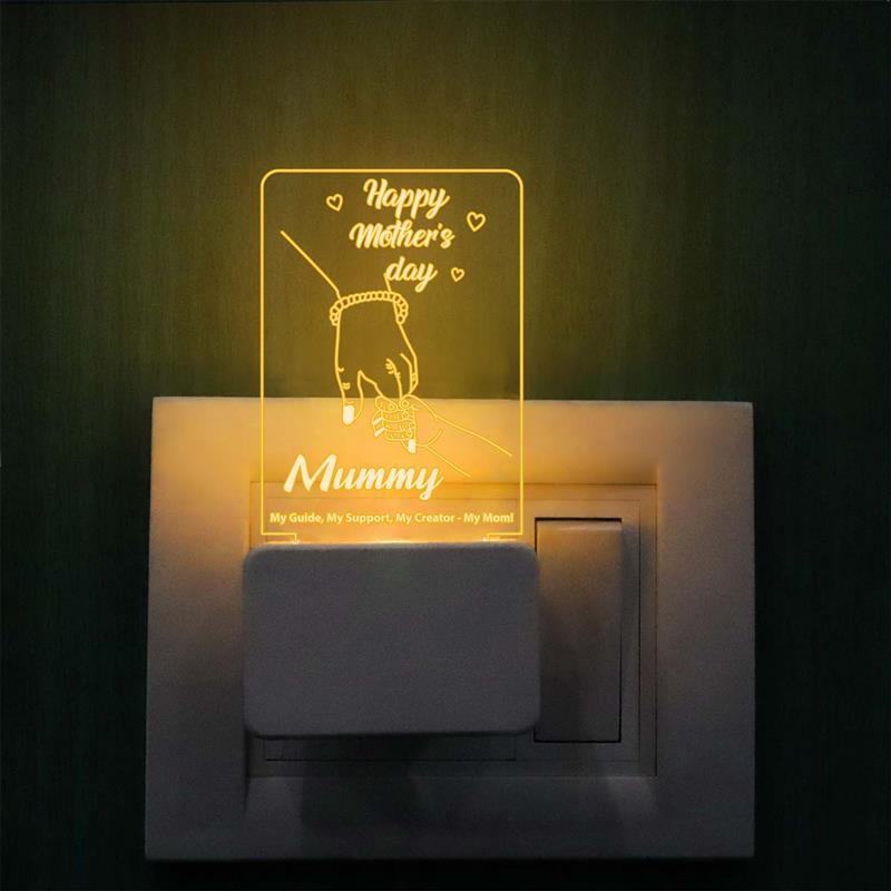 Mother’s Day LED Night Lamp – Acrylic “Mummy” Touch Night Light | Warm Glow Decorative Gift for Mom
