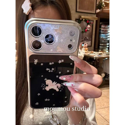 Apple Iphone Ins Korean Style Black Background Star Pony Case (Exclusive)