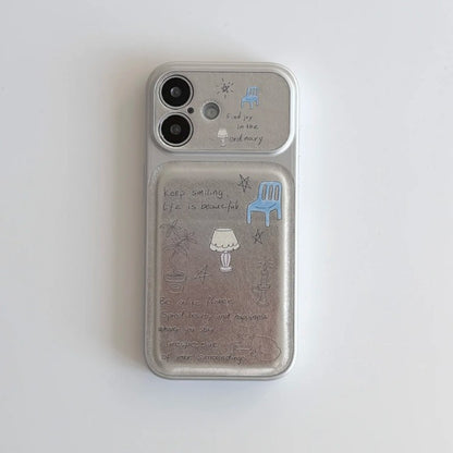Apple iphone Fashionable Niche Leather English-Style Phone Case (Exclusive)