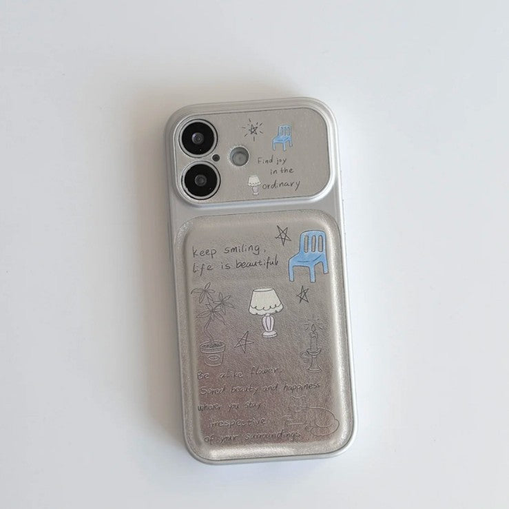 Apple iphone Fashionable Niche Leather English-Style Phone Case (Exclusive)