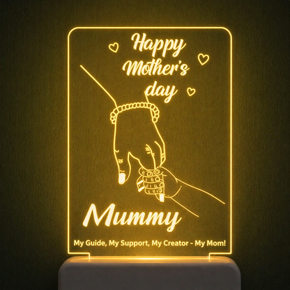 Mother’s Day LED Night Lamp – Acrylic “Mummy” Touch Night Light | Warm Glow Decorative Gift for Mom