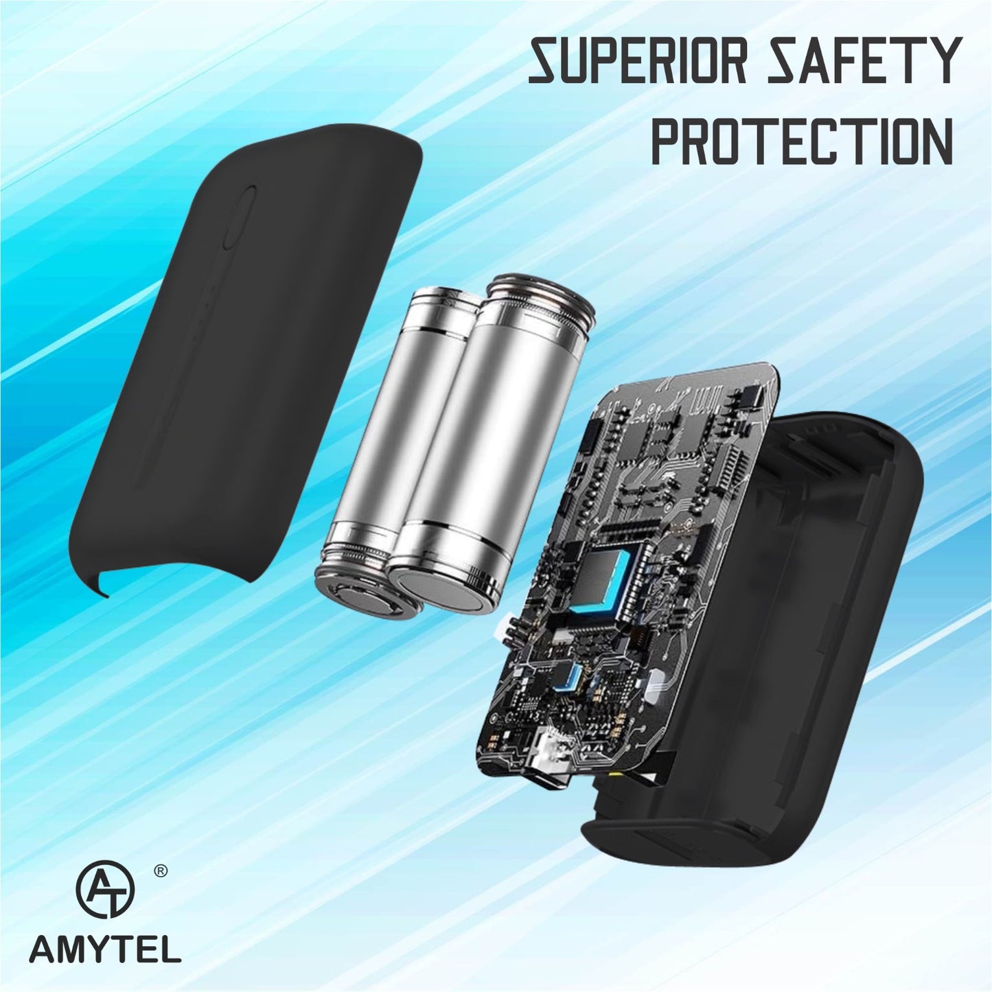 Amytel 10,000 Mah Power Bank with 18W Fast Charging ( 6 Month Warranty)