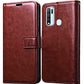Vivo Y30 Vintage Flip Cover -Leather  Inner TPU  Fold-able Stand  Wallet Card Slots