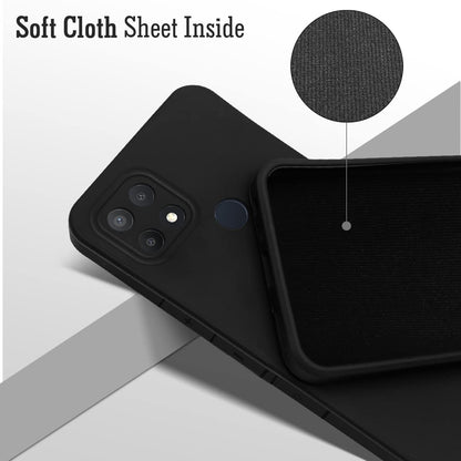 Oppo A15 Back Cover (Silicone + Inner Side Cloth) Soft