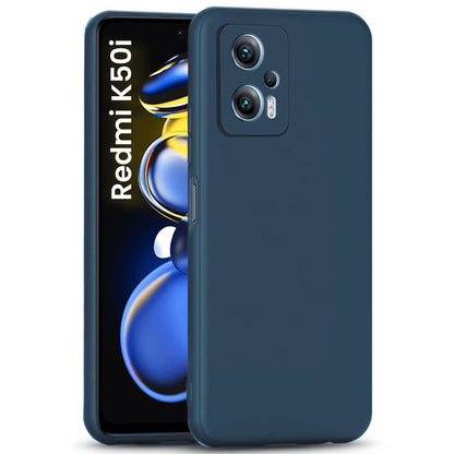 Mi Redmi K50I Back Cover (Silicone + Inner Side Cloth)