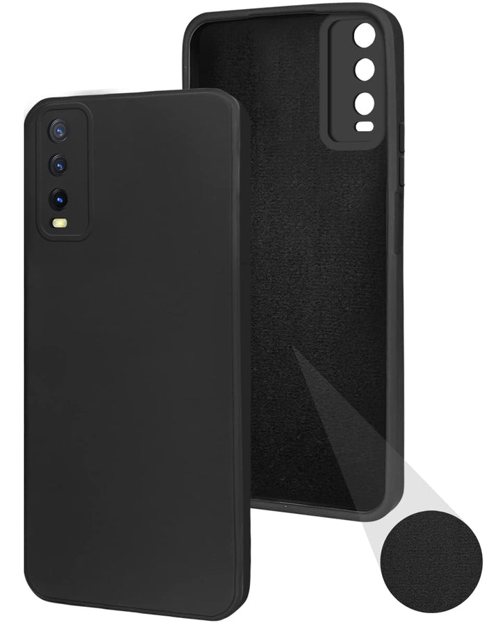 Vivo Y20-Y20i Back Cover (Silicone + Inner Side Cloth) Soft