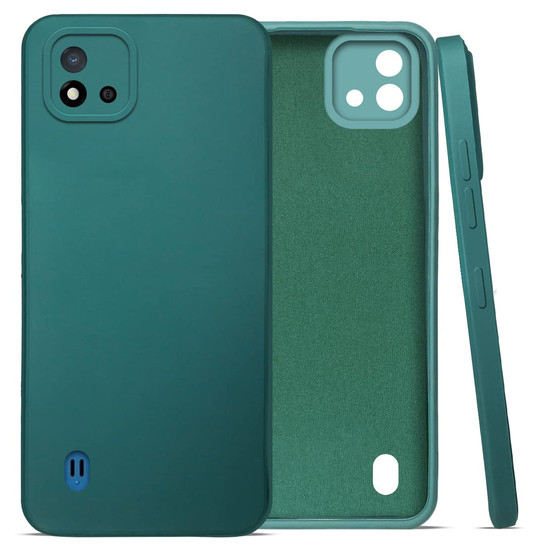 Realme C20 Back Cover (Silicone + Inner Side Cloth) Soft