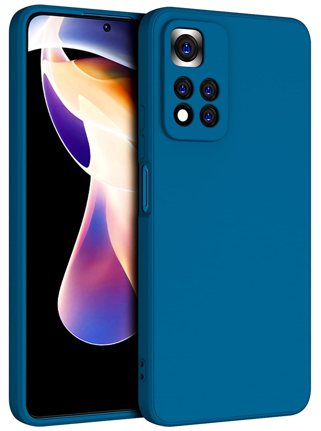 Mi 11i Silicone + Cloth inner side Mobile Back cover soft